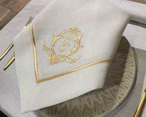 Servilletas de Mesa de Lino 100% con Bordado de Monograma Estilo Japonés para Comedor Fino, Color/Tamaño/Logotipo Personalizados, Marca Nature4u - Product Image 4