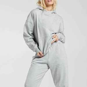 Pull Baggy Surdimensionné Femmes Long À Capuche Goutte D'épaule Style Streetwear Solide Velours À Capuche Service OEM - Product Image 3
