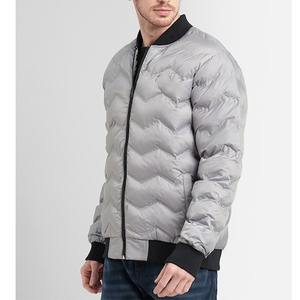 Abrigos de burbujas acolchados con estilo ondulado, cortavientos gris brillante, Parka Softshell personalizada de burbujas, chaqueta acolchada, chaquetas tácticas - Product Image 2