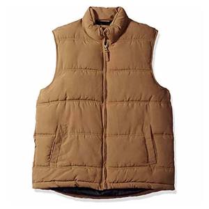 Hot Selling Solid <b>Black</b> Color Puffer Men's <b>Vest</b> Lightweight Fabric Cotton Filled Quilted Zipper Style Sleeveless Puffer Jackets - Product Image 5