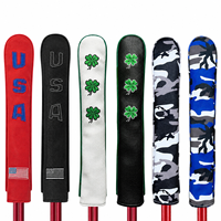 Housse de club de golf personnalisée en cuir PU pour fairway, hybride et bois, avec broderie trèfle et motif rayé, fournisseur OEM en gros