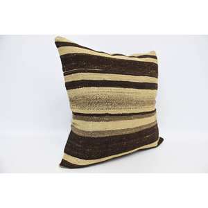 Luxe Vintage rayé laine Kilim Patchwork oreiller 28x28 pouces moelleux coussin décoratif literie Portable pour Style de luxe - Product Image 3