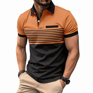 Polo bordado para hombre de manga corta de algodón de impresión personalizada de lujo Pima algodón Polo camiseta Casual Fit - Product Image 6