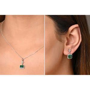 NOVAMART Fine 925 <b>Sterling</b> <b>Silver</b> Bianca Pendant <b>Earring</b> Chain <b>Set</b> Fine Jewelry for Women Wholesale Export - Product Image 6