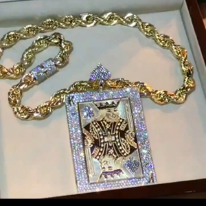 ICEDJEWELZ PT0226 Colgante de Hip Hop con Incrustaciones de Moissanita Plateada, Calidad VVS, Chapado en Oro Rosa, Personalizado, Plata de Ley 925, Unisex, para Fiestas - Product Image 2