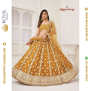Colección de Lehengas de Trabajo, Nuevo Diseño Hermoso con Bordado, Lehenga Choli para Mujer, Ropa de Fiesta para Adultos, Lavable, Estilo Real, India y Pakistán - Product Image 3