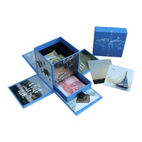 Offre Spéciale coffrets cadeaux surprise bleus de taille personnalisée pour bijoux boîte d'explosion d'emballage de bonbons avec papier d'impression personnalisé