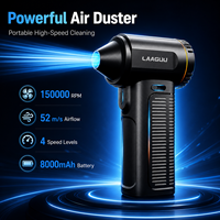 Séchoir à air puissant 130000, ventilateur turbo électrique avec lumière LED, souffleur d'air à jet pour nettoyage automobile, dépoussiéreur d'air violent pour séchage de voiture