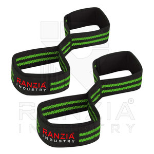 Levantamiento de pesas Logotipo personalizado Figura 8 Correas Gimnasio Entrenamiento Levantamiento de pesas Muñequeras Figura Ocho Levantamiento Correas de algodón - Product Image 5