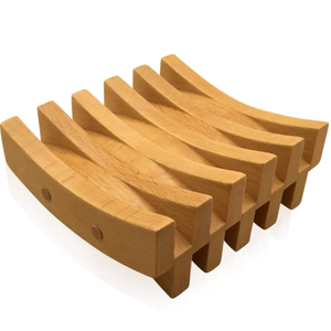 Porte-savon en bois d'acacia, design drainant, forme carrée, design le plus populaire, porte-savon en bois - Product Image 5