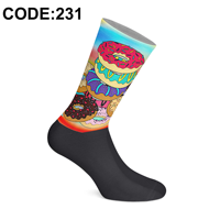 Chaussettes en coton à transfert thermique de qualité turque, motif numérique imprimé intégral, couleurs vibrantes, respirantes, fabriquées à Istanbul, unisexe, coupe classique