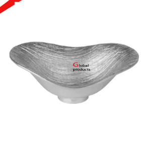 Bol de service à salade et à nourriture en acier inoxydable d'aspect moderne en métal avec design à la feuille d'or pour restaurant et bar d'hôtel - Product Image 2
