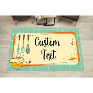 Tapis de cuisine personnalisé : Tapis décoratif imprimé moderne, tapis fin non tissé - Product Image 3