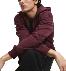 Sweat-shirt polaire tendance de couleur unie pour hommes 300g Sweat-shirt à capuche en coton et polyester de style américain avec motif à carreaux Utilisation hivernale en extérieur - Product Image 2