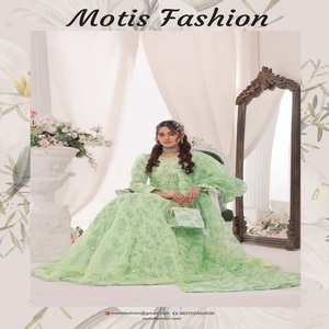 Vestidos largos para mujer Trajes de boutique Elegantes hermosos vestidos de organza de lujo Trajes indios de 3 piezas de Motis Fashion - Product Image 5