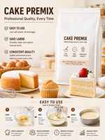 Préparation en poudre pour gâteau au chiffon, mélange pour gâteau moelleux et léger, facile à préparer, qualité stable pour les boulangeries et la pâtisserie maison