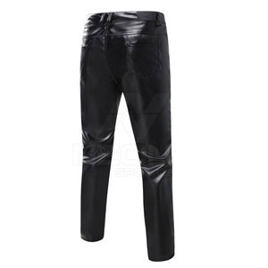 Pantalones de cuero para hombre de nuevo estilo para uso en exteriores, lavados, de la mejor calidad, de color sólido, a precio económico. - Product Image 2