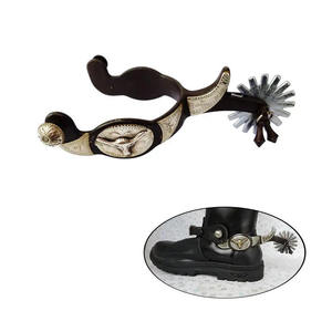 Espuelas de Color negro para montar a caballo ecuestre de alta calidad para botas de vaquero Personalización de acero inoxidable Productos equinos aceptados - Product Image 2