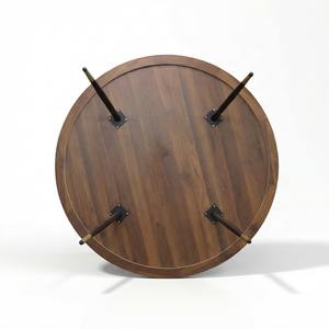 Round Solid Pine <b>Dining</b> <b>Table</b> with Metal <b>Legs</b> 4-Seater Eco-Friendly <b>Wood</b> <b>Table</b> for Home <b>Dining</b> Room and Kitchen Furniture - Product Image 4
