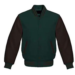 Alta calidad nuevo diseño Varsity Letterman chaqueta de talla grande mangas de cuero para hombre piel invierno CollegeBaseballjacket DDP envío - Product Image 1