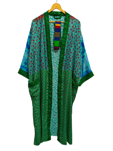 Ropa de mujer, ropa de playa de tamaño libre, bata larga, ropa de noche, bata de retazos, traje de baño, Kimono de seda Sari de verano para mujer - Product Image 6