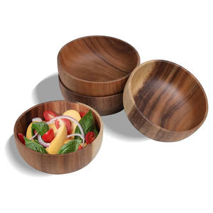Ensemble de vaisselle en bois écologique pour les collations du soir bol en bois massif de haute qualité bols naturels - Product Image 1