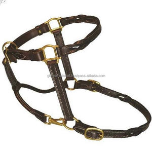 Vente en gros de haute qualité tressé à la main conception double couture marron premium cuir cheval licol licou pour les courses d'équitation - Product Image 5