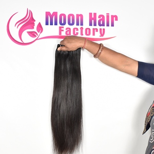 Extensiones de cabello humano liso 100% natural sin procesar, cabello indio auténtico, precios de fábrica al por mayor, proveedor directo para exportación. - Product Image 2