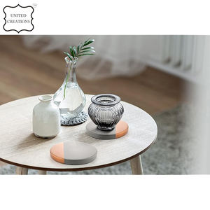 ที่รองแก้วไม้หินอ่อนทรงกลมสไตล์คลาสสิกถ้วยเซรามิกและที่วางเครื่องดื่มสำหรับบ้านสำนักงาน - Product Image 3