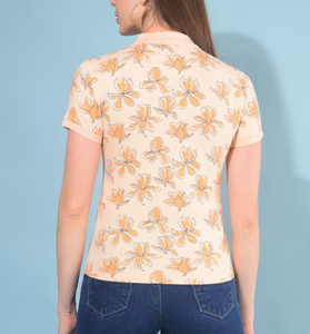 High Quality <b>Women's</b> New Fashion Short-sleeved Floral <b>Polo</b> T-shirt Fashion Plus Size <b>Women's</b> Regular Fit T-shirt - Product Image 4