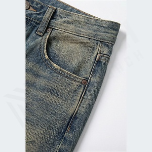 Jeans en denim pour hommes d'été, coupe slim, pantalon en coton, couleur personnalisée tendance, pantalon respirant, streetwear décontracté, vente en gros - Product Image 5