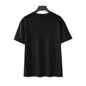 <b>Men</b> Crew Neck <b>Short</b> <b>Sleeve</b> Jersey T-<b>Shirt</b> <b>Black</b> Contrast Trim Casual Regular Fit Soft Lightweight Letter Quick-Dry Breathable - Product Image 2