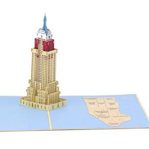 Carte 3D pop-up Empire State, carte de vœux artisanale, bâtiment, cartes pop-up 3D, New York 3D, carte pop-up, artisanat papier, carte de vœux - Product Image 1