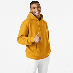 Sweat à capuche oversize à col haut tendance, unisexe, logo personnalisé, streetwear pour homme, sweat à capuche personnalisé - Product Image 4