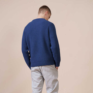 Pull pour hommes automne hiver respirant col rond pull tricoté coton Logo personnalisé imprimé hommes hiver tricots - Product Image 4