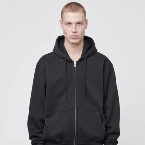 Sweats à capuche personnalisés en molleton éponge avec broderie 3D en gros 100% coton vierge solide fermeture éclair US sweats à capuche décontracté Streetwear sweats à capuche zippés - Product Image 4