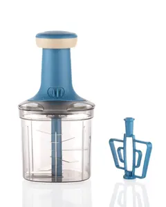 2 trong 1 Rau Chopper Hướng dẫn sử dụng thực phẩm kéo Chopper 400ml trộn trứng kéo rau nhanh chóng hành tây Chopper công cụ nhà bếp