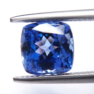 Tanzanite แทนซาไนต์สีน้ำเงินธรรมชาติ,ทันซาไนต์รูปทรงเบาะรองนั่งขนาดใหญ่8X8MM รับรองมาตรฐานแทนซาไนต์อัญมณีทรงหลวม - Product Image 3