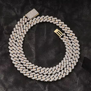 Cadena Cubana de Lujo Estilo Miami, Chapada en Oro Blanco de 24K, con Diamantes Sintéticos Cultivados en Laboratorio, Joyería Hip Hop para un Estilo Urbano Elegante - Product Image 4
