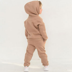 New Fashion Boys Jogging Suit Set Hooded <b>Sweat</b> <b>Top</b> and Bottoms for Toddlers Solid Pattern Winter Tracksuit Clothing - Product Image 3