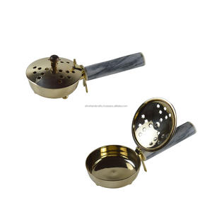 Quemador de incienso vintage Quemador de incienso de latón recién lanzado con mango de mármol Decoración del hogar Fragancia natural e incienso - Product Image 4