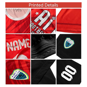 Camisetas de fútbol de secado rápido con logotipo personalizado, pantalones cortos de uniforme de equipo de fútbol Unisex impresos por sublimación completa - Product Image 6