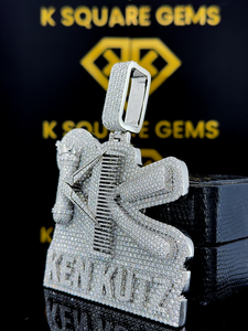 Pendentif personnalisé Moissanite VVS, pendentif Moissanite personnalisé, pendentif Moissanite VVS Barber personnalisé, bijoux en Moissanite Hip Hop en argent - Product Image 5