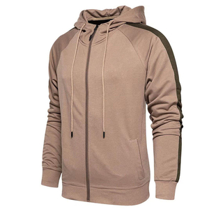 Nouveau pas cher Oem haute qualité hommes survêtements épaissir polaire 2 pièces sweats à capuche unis hommes fermeture éclair jogging sportswear hommes survêtement ensemble - Product Image 2