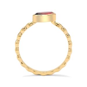 แหวนเงินแท้ชุบทองประดับพลอยแดงราจสถาน รูปกลุ่มดาวอารา - Product Image 3