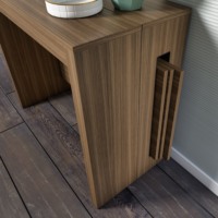 Table console extensible Terraneo en bois de noyer, style moderne, pour salon, entrée, gain de place, 8 personnes, élégante, fabriquée en Italie EL540NOCE