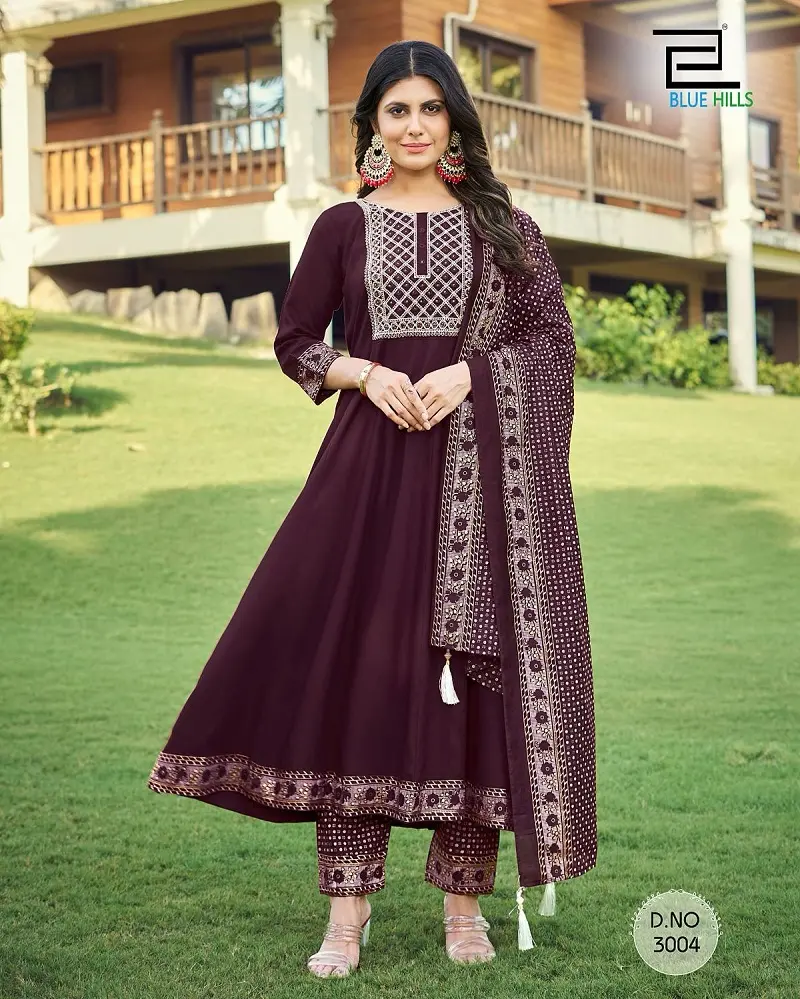 ฤดูร้อนสวมขนาดยาว Anarkali Kurti พร้อมกางเกงและ Dupatta สําหรับผู้หญิงซื้อในราคาที่ดีที่สุด