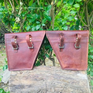 Conjunto de sillín de motocicleta de cuero genuino Unisex, bolsa de Alforja derecha izquierda, equipaje de viaje, bolsa de noche para motociclismo para viajes - Product Image 5