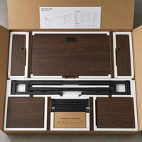 Bureau de direction contemporain en L, table de direction de luxe en noyer avec armoire latérale de rangement, durable et modulaire, pour usage commercial