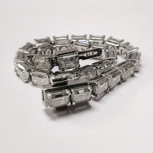 Custom 925 Silver <b>Tennis</b> Link <b>Bracelet</b> VVS Moissanite Emerald Cut Diamond Link <b>Bracelets</b> Cute Style <b>for</b> <b>Men</b> Women <b>for</b> Parties - Product Image 5